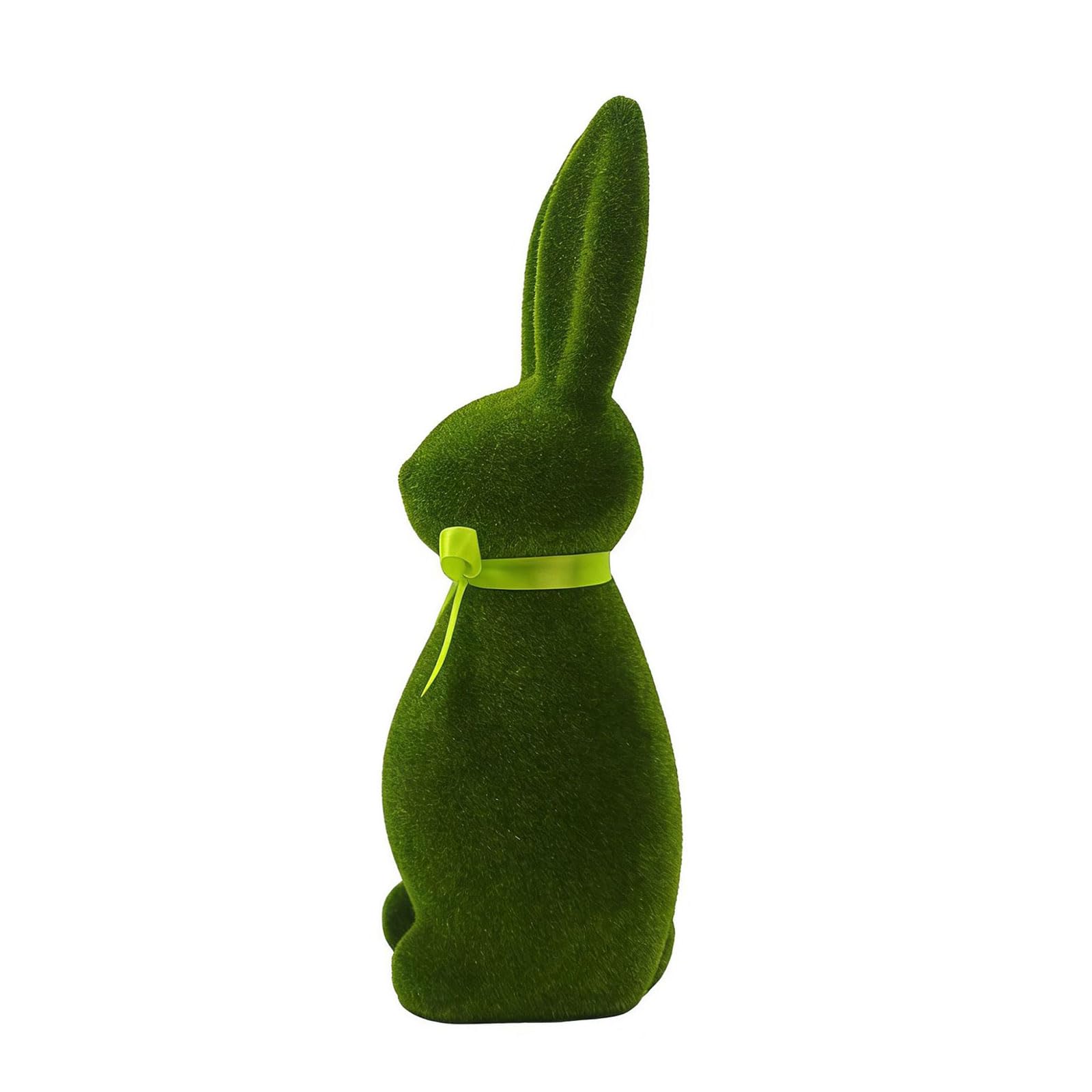 ZBIianxer Garden Ornamentation Green Flocking Simulation Animal Figurine for Outdoor and Indoor Easter Theme Desktop Decors Garden Animal