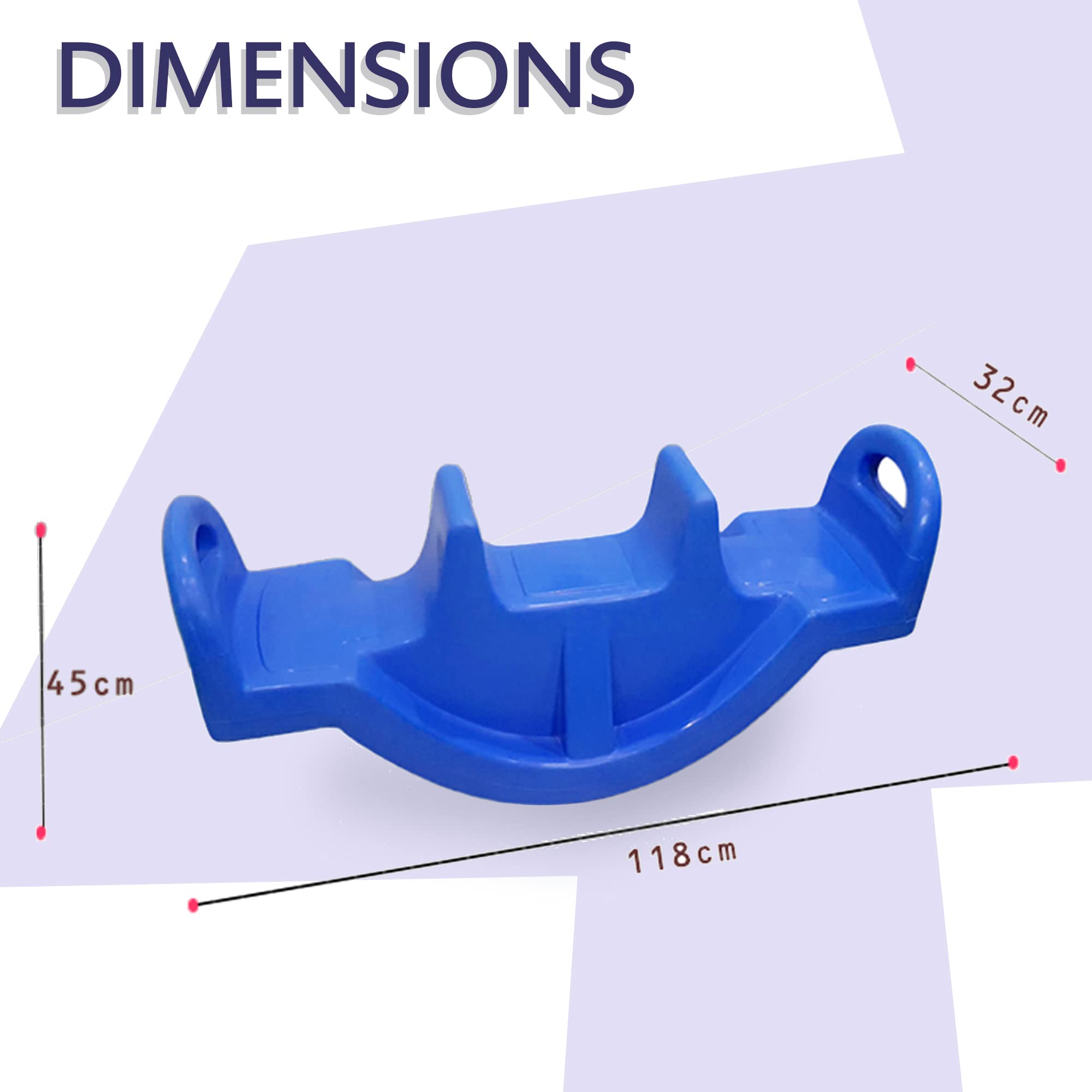 eHomeKart See Saw Rocker for Kids - Plastic See Saw Jumbo Rocker for Indoors and Outdoors - Perfect Toy for Boys and Girls of Age 1-8 Years - Dimesnsions: 118 X 32 X 45 Cm (Blue), 1 Count - Image 3 thumbnail