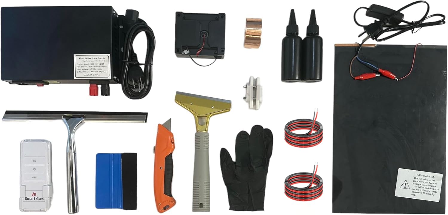 Generic Smart Film - PDLC Smart Film - Switchable Adhesive Smart Film, Smart Tint, Smart Glass for Home Office Window, Door and Sliding Doors (Smart Film Pro Kit), White