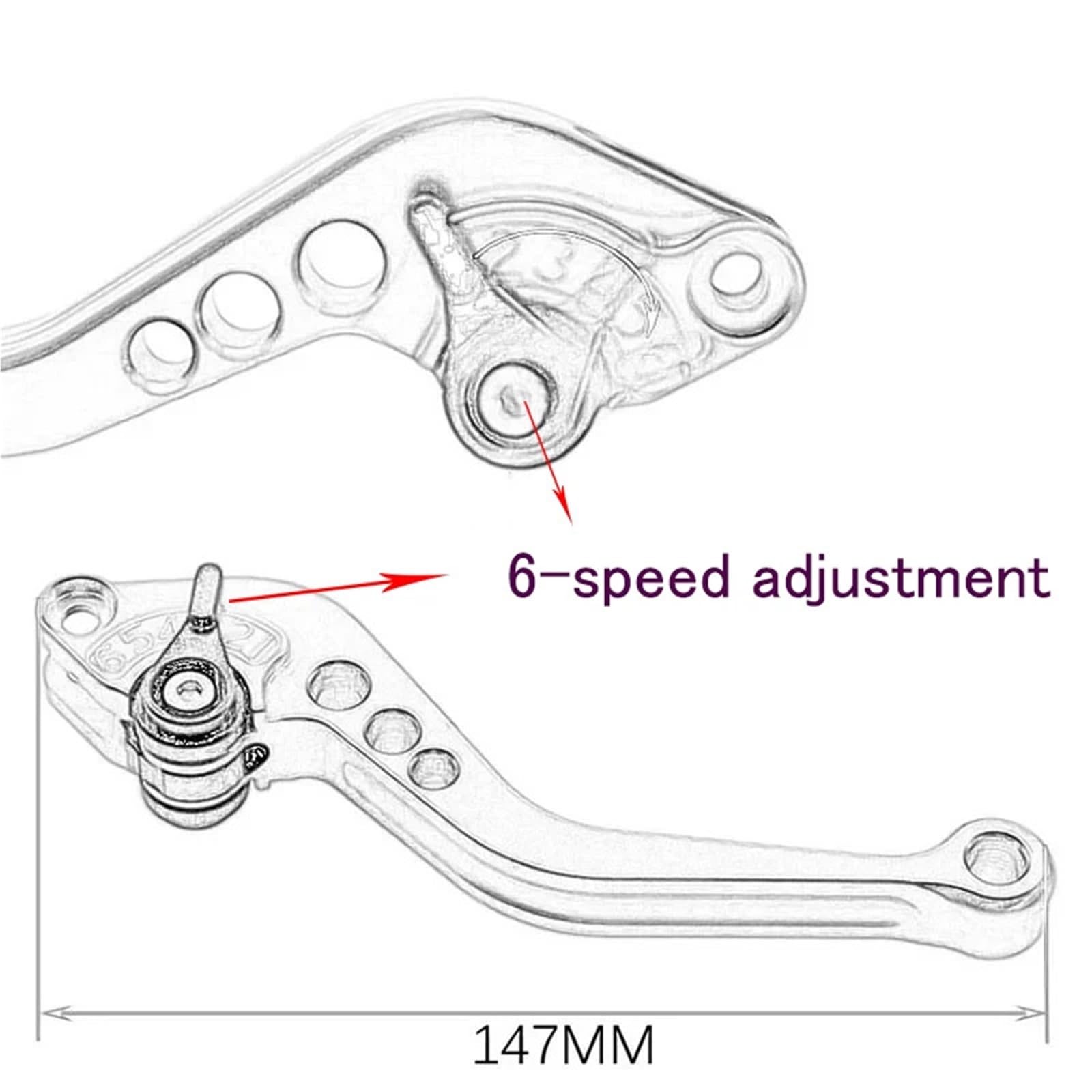 Fit For H0NDA GROM MSX125 2014-2023 2024 MSX 125 Motorcycle CNC Clutch Brake Lever Adjustable Handle 6-speed Adjustment