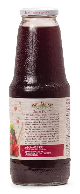 Smart Juice Super Fruit 7 Organic Juice - 100% Juice, Not From Concentrate - 33.8 fl oz (1L) - (Pack of 6)