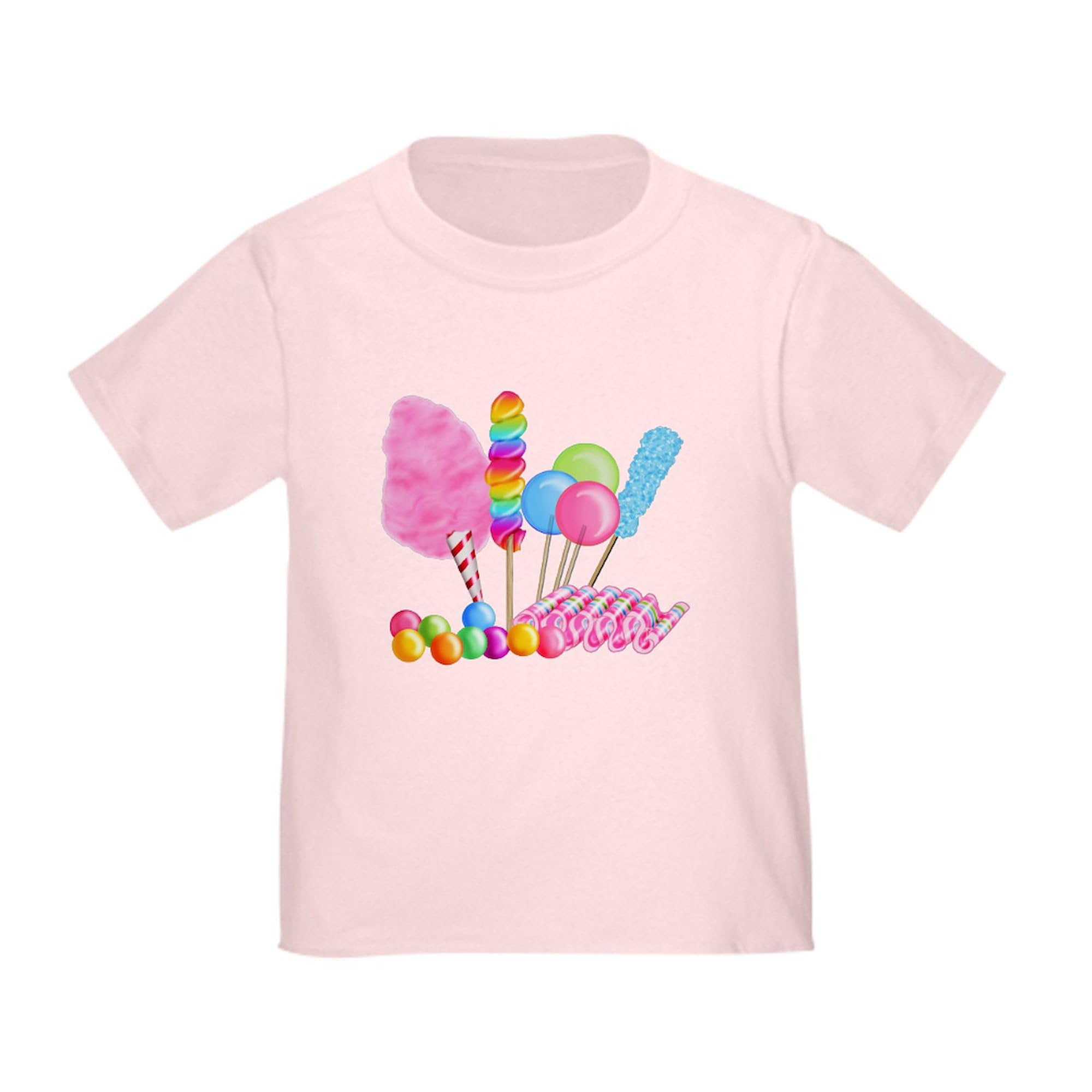 CafePress Candy Circus T Shirt Toddler Graphic Tee, 100% Cotton Pink
