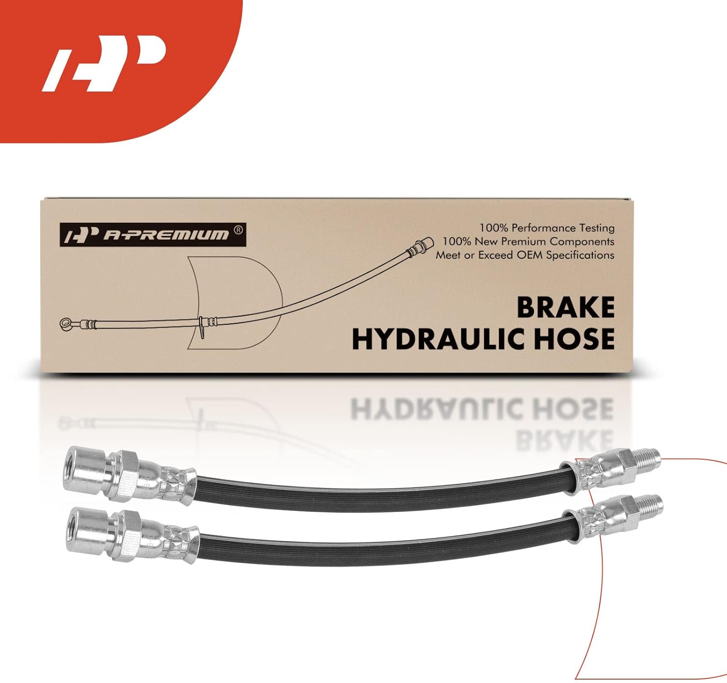 A-Premium Rear Driver and Passenger Brake Hydraulic Hose Compatible with Select Volkswagen Models - Beetle 1968-1979, Sedan 1968-2004, Super Beetle 1971-1979 - Replace# 311611776(Pack of 2)