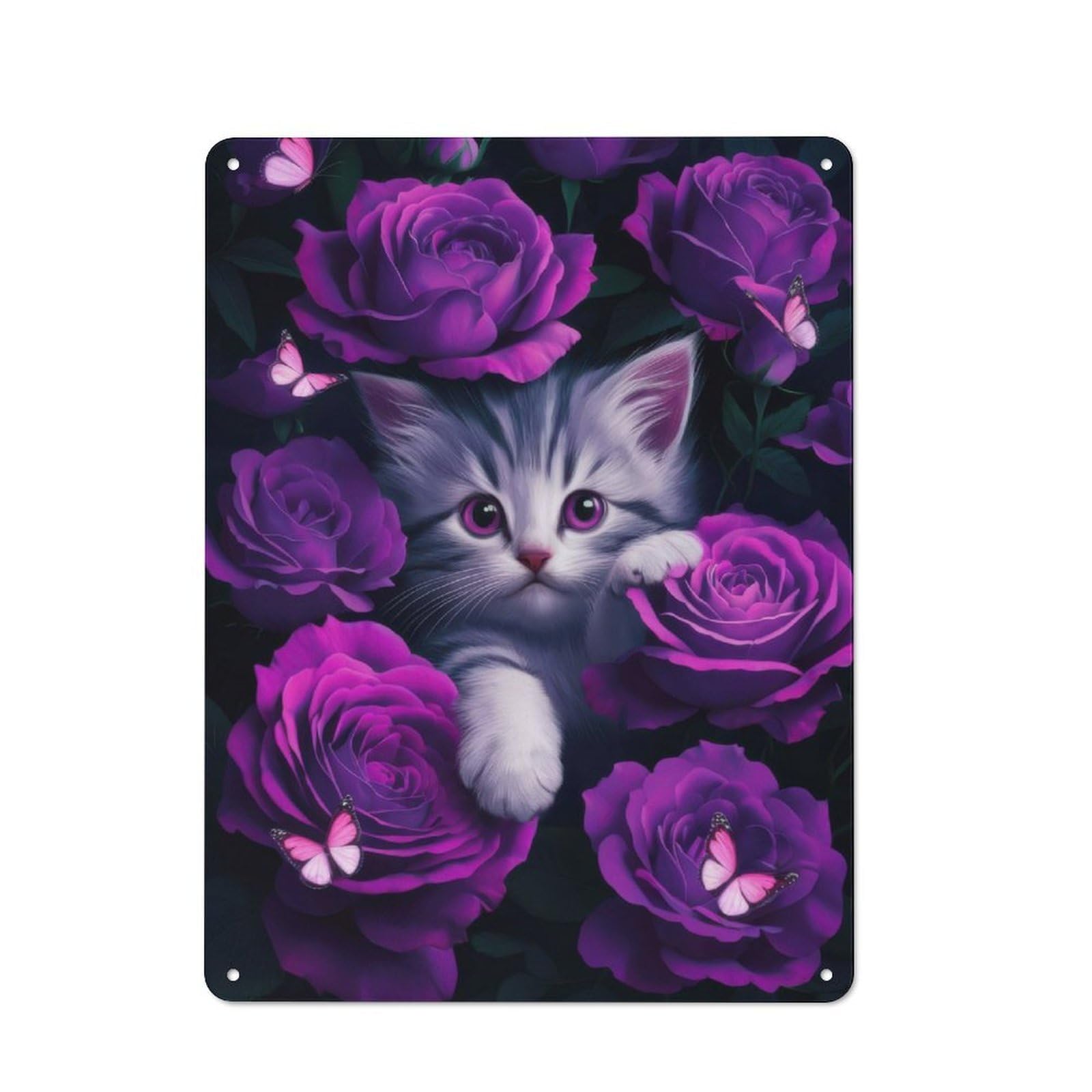 Junmoney Cat Animal For Lounge Or Reading Corner, Vintage Metal Sign 40X30cm, For Cooler-Season Styling In Lounge And Reading Corner