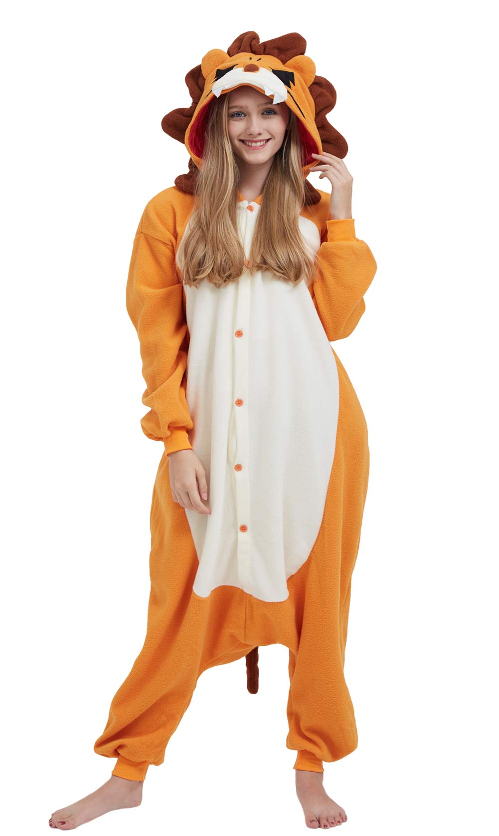 DELEY Unisexo Adulto Animal Disfraz Enterizo de Pijamas Halloween Carnaval Ropa de Dormir con Capucha