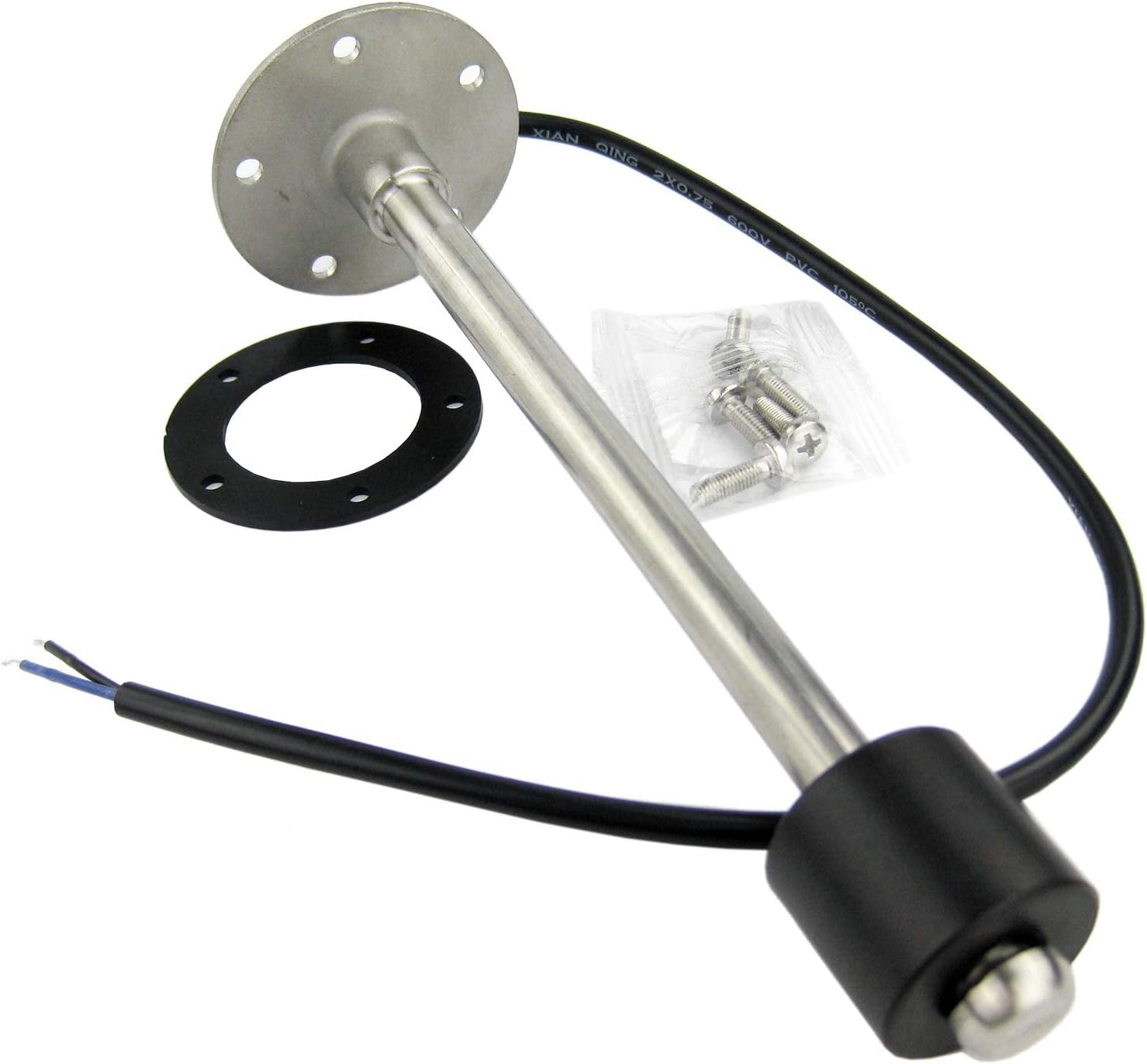 RV Marine Fuel Sending Unit, Water Level Gauge, Fuel Level Gauge, 0-190ohm Fuel Water Level Sensor Fuel Level Tank Sending Unit for Boat Truck Car RV (275mm, 5 Holes Sensor)