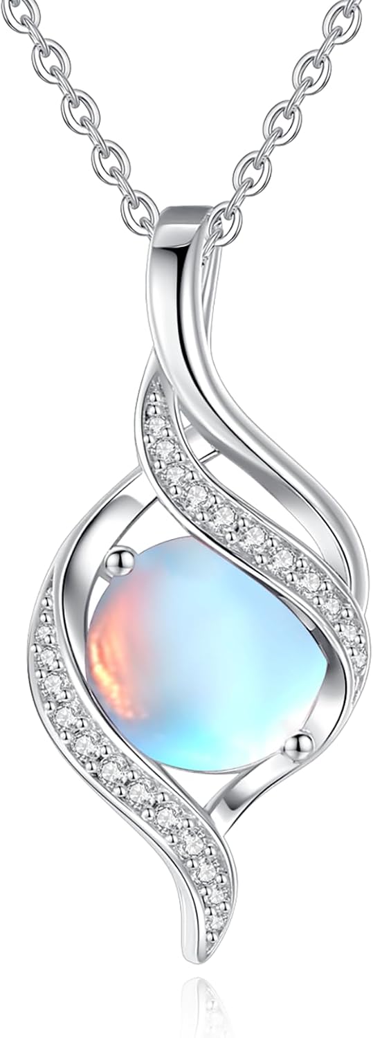 FANCIME Birthstone Necklace for Women Round Cubic Zirconia Necklace S925 Sterling Silver full Love Birthday Gifts for Mom Women