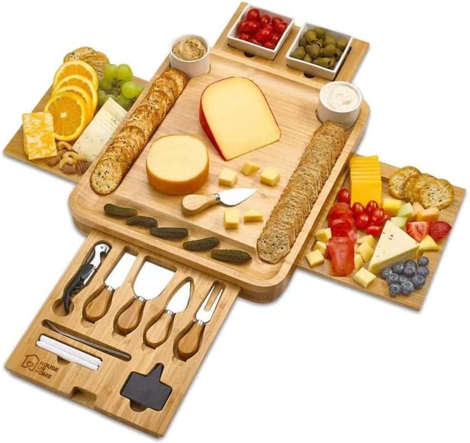 Magnetic 4 Drawers Bamboo Charcuterie Gift Set