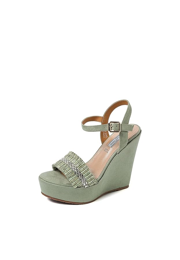 Sandali Zeppa QUEEN HELENA ZM9978 - Tacco 9.5cm In Pelle Sintetica Con Cinturino Alla Caviglia - Foto 7