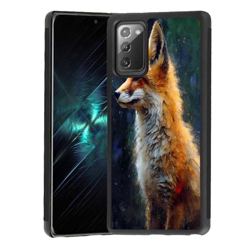 Elgzigok Black TPU Case Fits Samsung Galaxy Note 20 5G with Fox-aa26 Pattern Design Black Soft TPU Slim Fit Anti Scratched Protection Cover Case for Samsung Galaxy Note 20 5G
