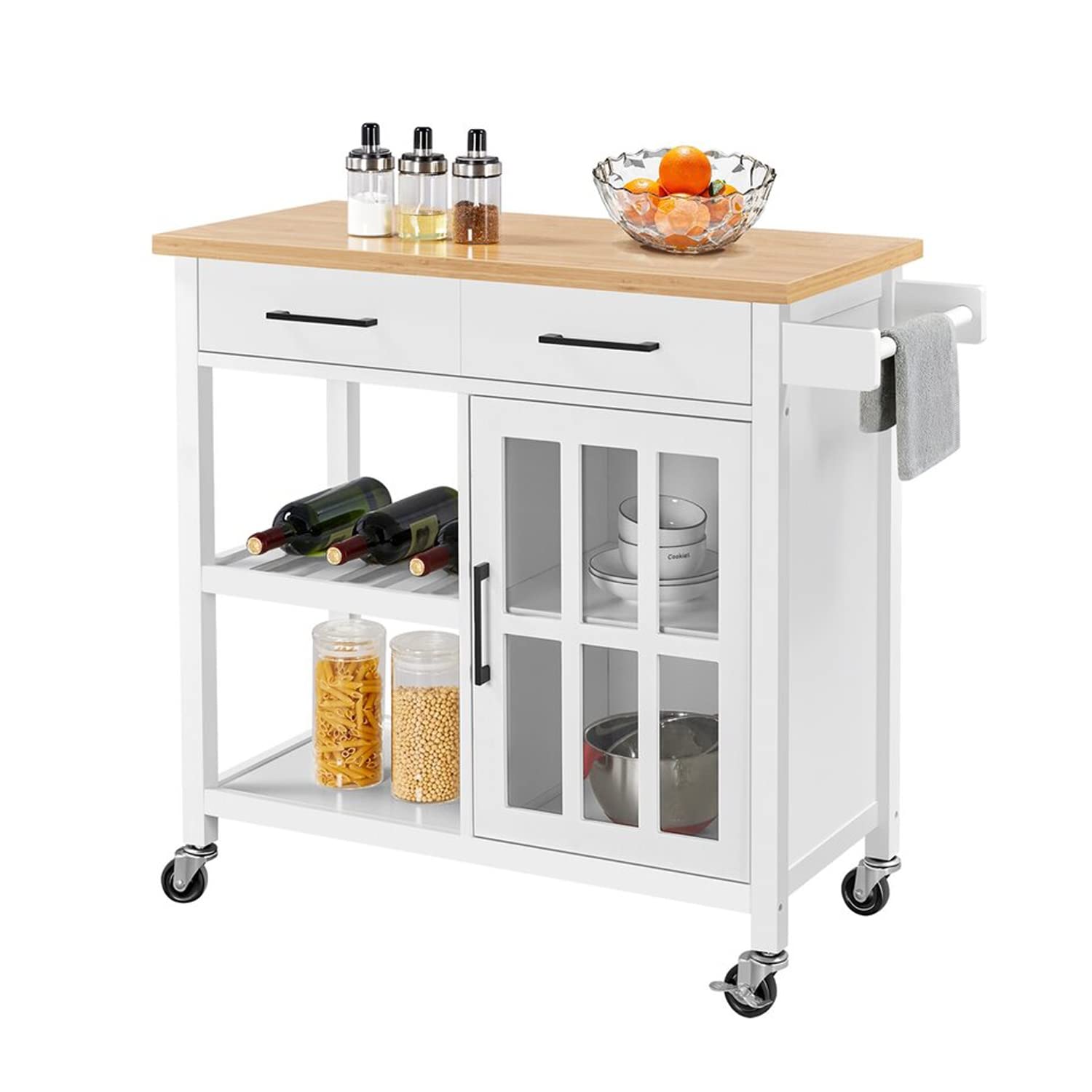 Buy SUN RDPP Kitchen Island Cart on Wheels, Kitchen Rolling Storage