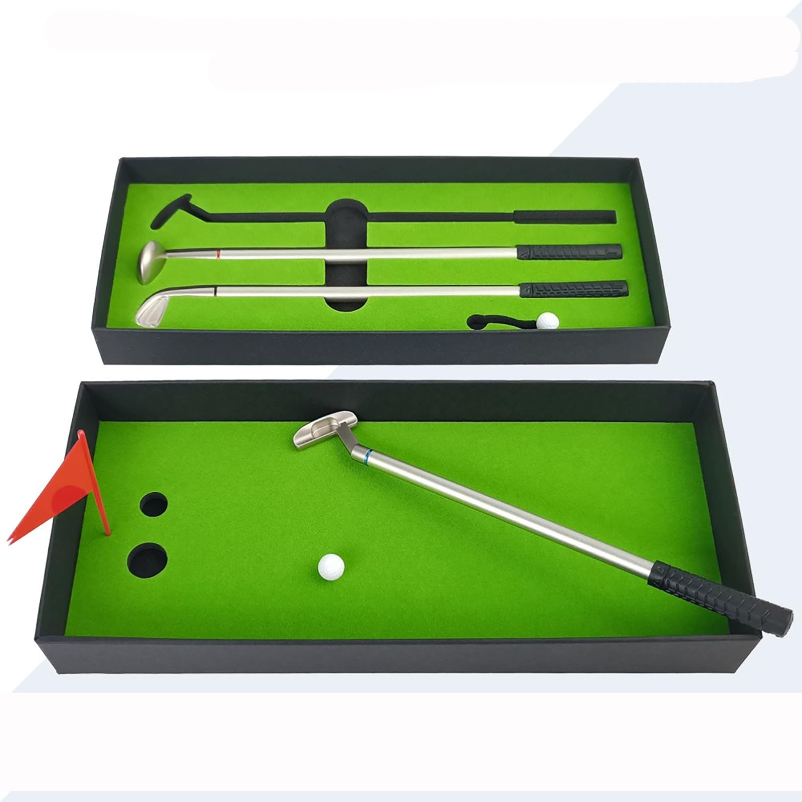 Ensemble de golf de bureau avec stylos mini-golf clubs à bille et accessoires