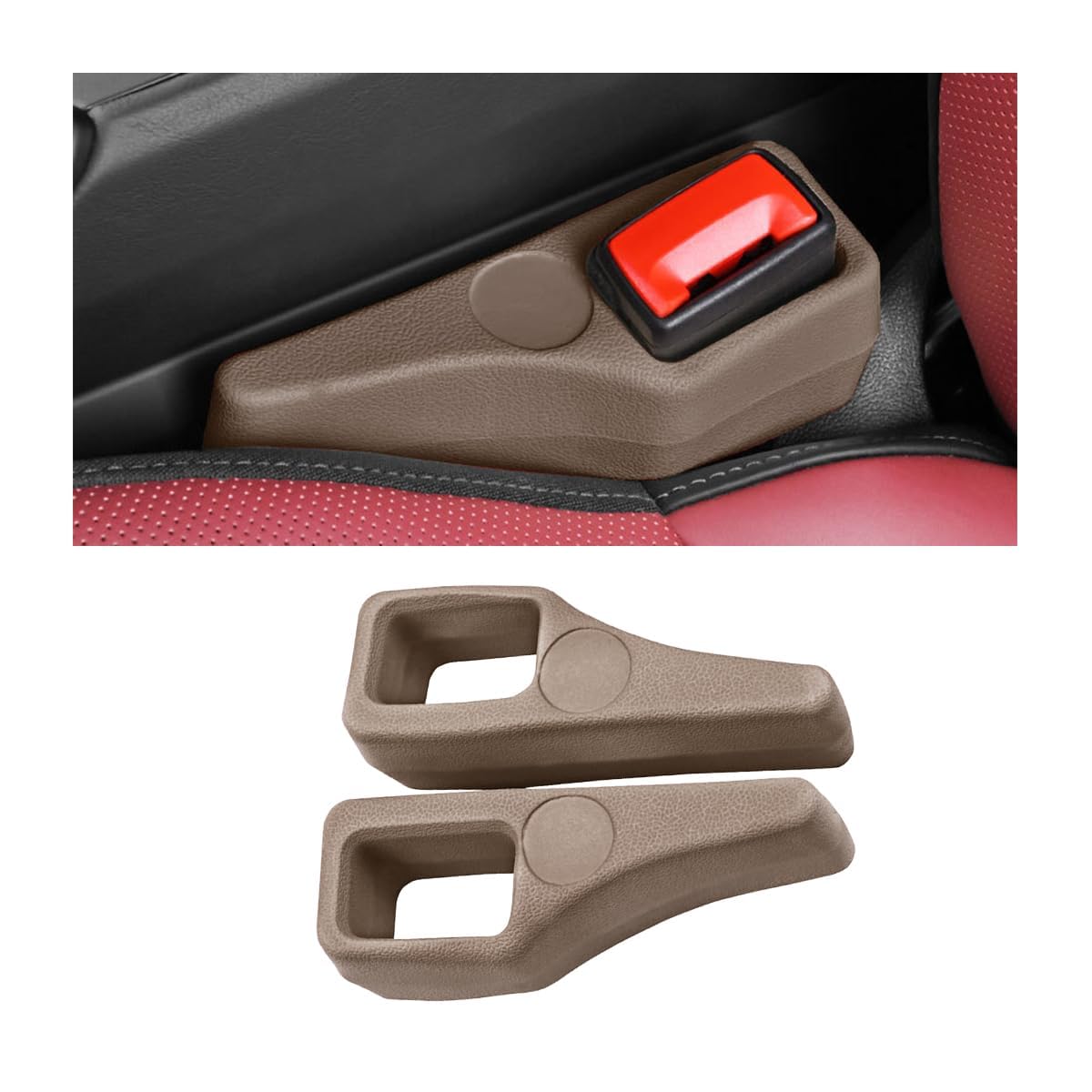 VAPORVERSE 2 Pcs Car Seat Gap Filler for Mercedes-Benz EQC (N293) 2019, Premium Front Console Side Organizer Pad Interior Stop Drop Block Accessories,Brown