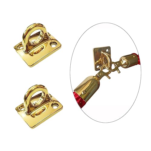Miniatura 3 de 2 piezas de placa de pared de soporte de cuerda, almohadilla dorada, ganchos en U, ganchos para control de multitudes, barreras de seguridad, gancho