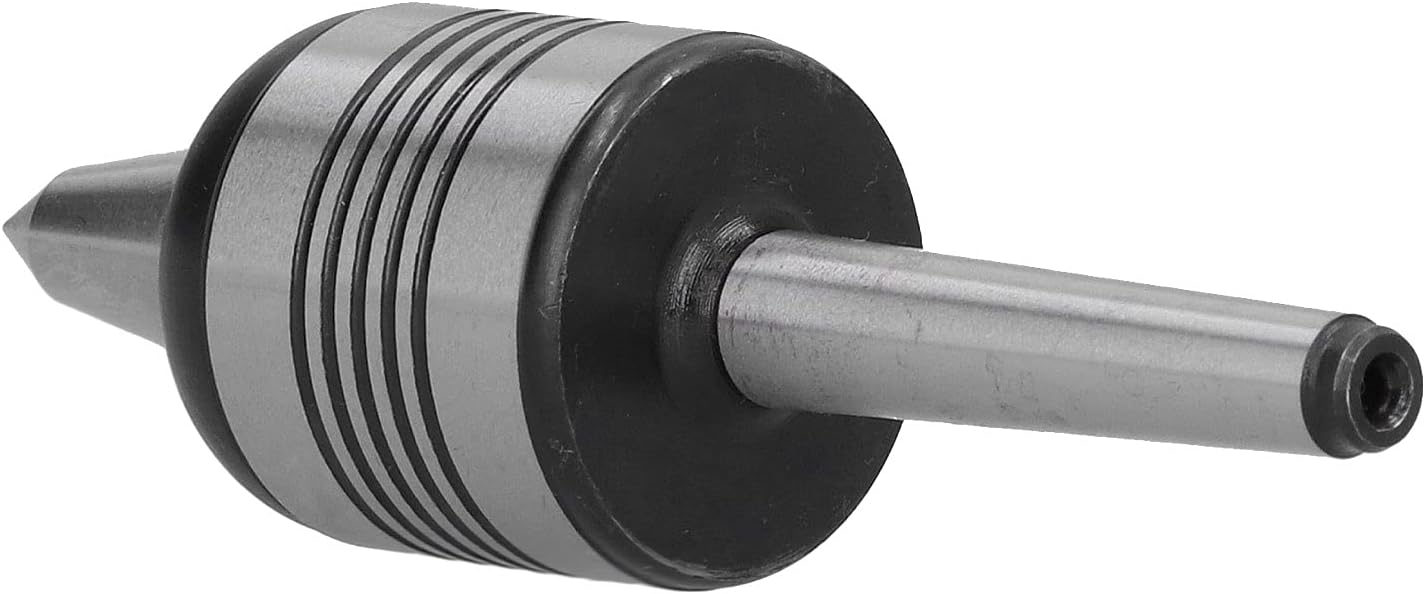 Live Center Steel 0.01mm Accuracy Morse Taper MT1 Lathe Tool, 60 Degree Point Live Center for High - Speed and CNC Lathes with Precision Bearing Support