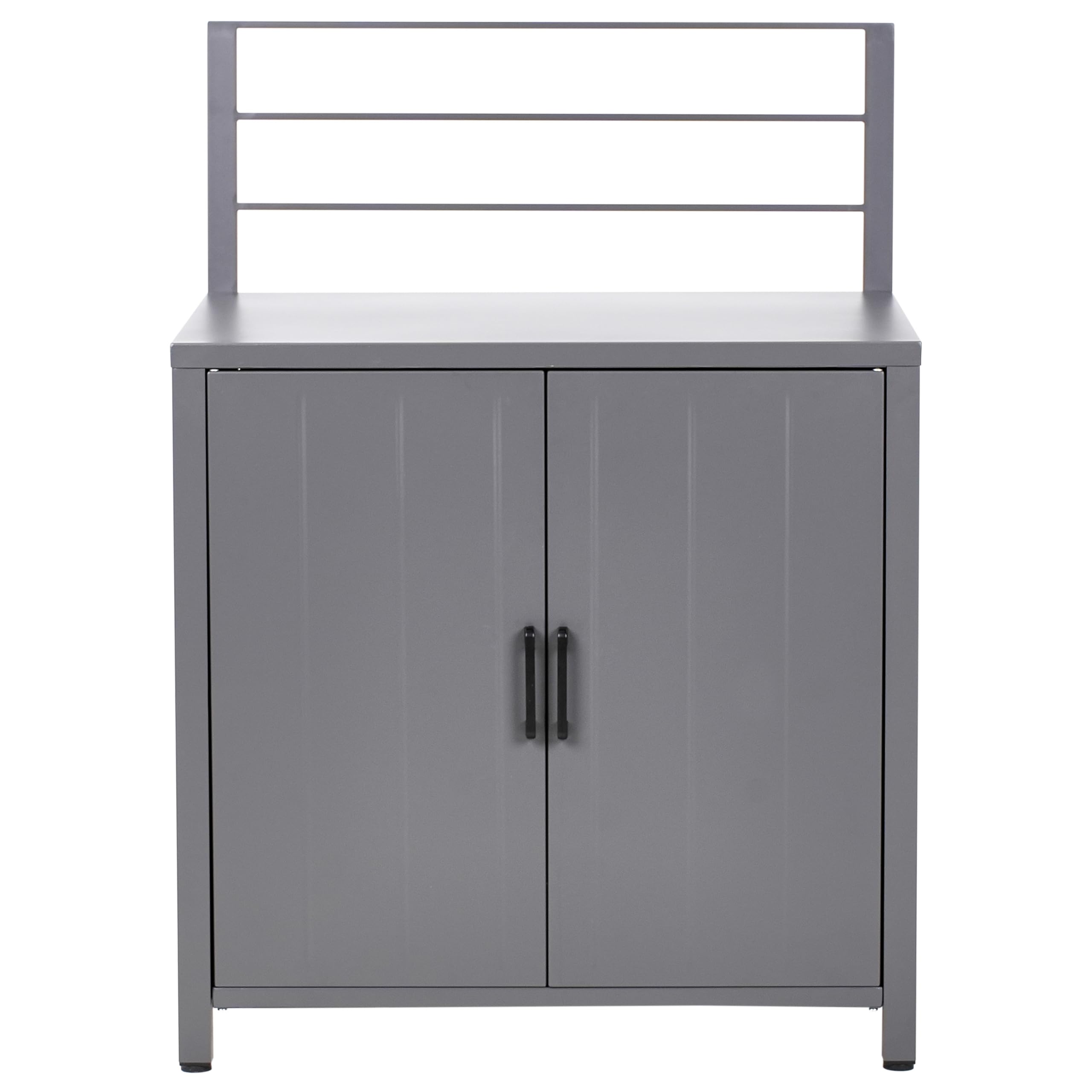 Set cucina da esterno 4 pezzi Armadio in alluminio Isola Lavello Grigio