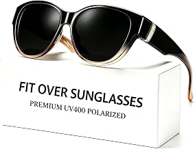 SIPHEW Fit Over Polarised Sunglasses Women, Round UV400 Glasses to Wear Over Prescription Glasses for Driving & Everyday Use