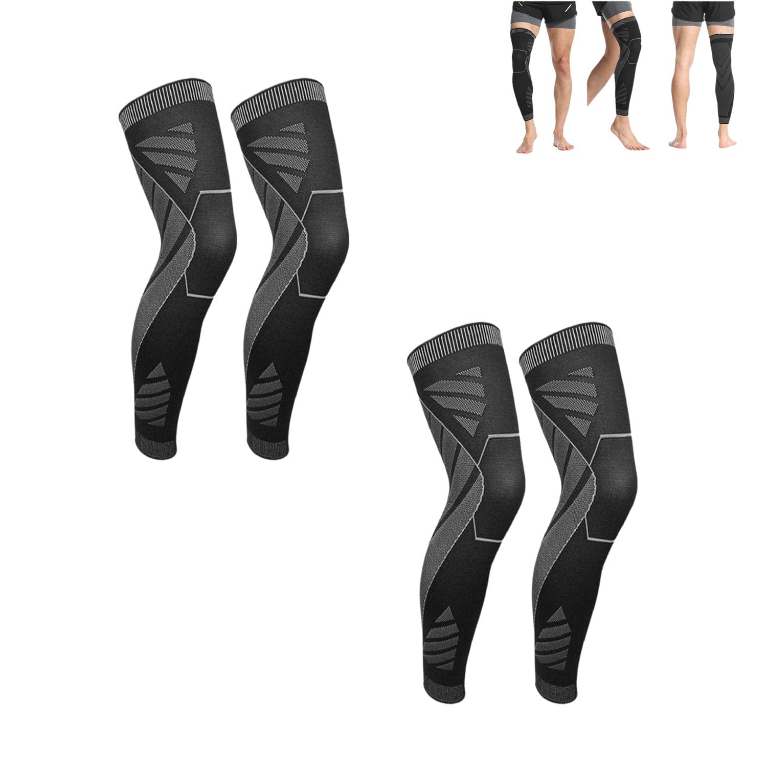 DOYEFZQC Flytex Full Leg Compression, Flytex Knee and Leg Compression Sleeves，Flytex Compression Knee Sleeves (B,Large)