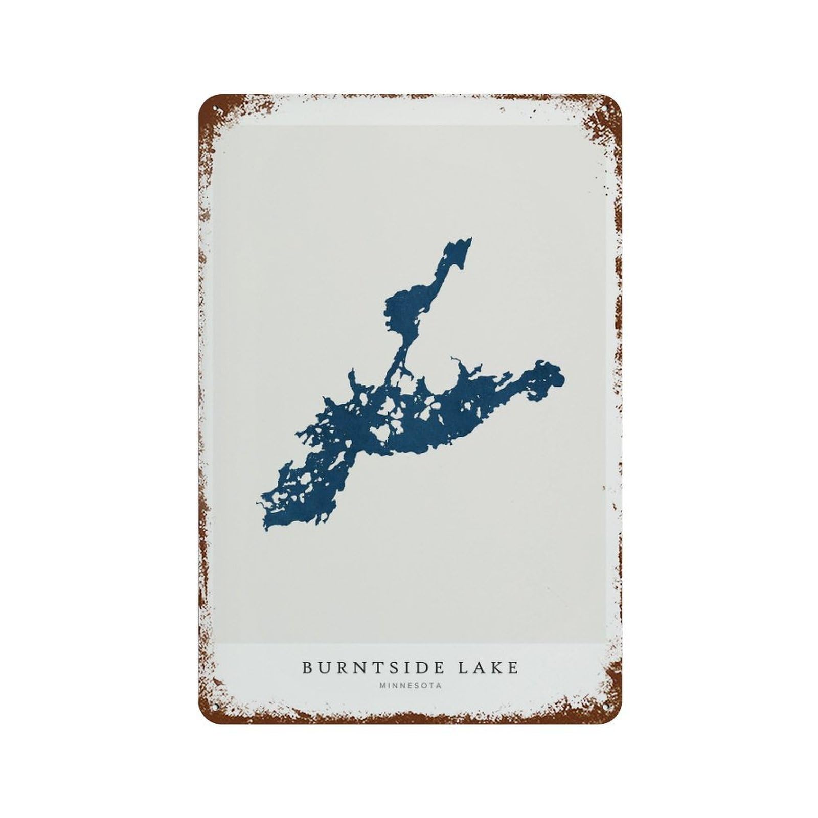 xiaoxiaoshen Burntside Lake Map Minnesota (2) Wall Decor Art Metal Tin Poster Modern Home Decor Art Home Bar Shop Decorations Vintage Sign 30x20cm