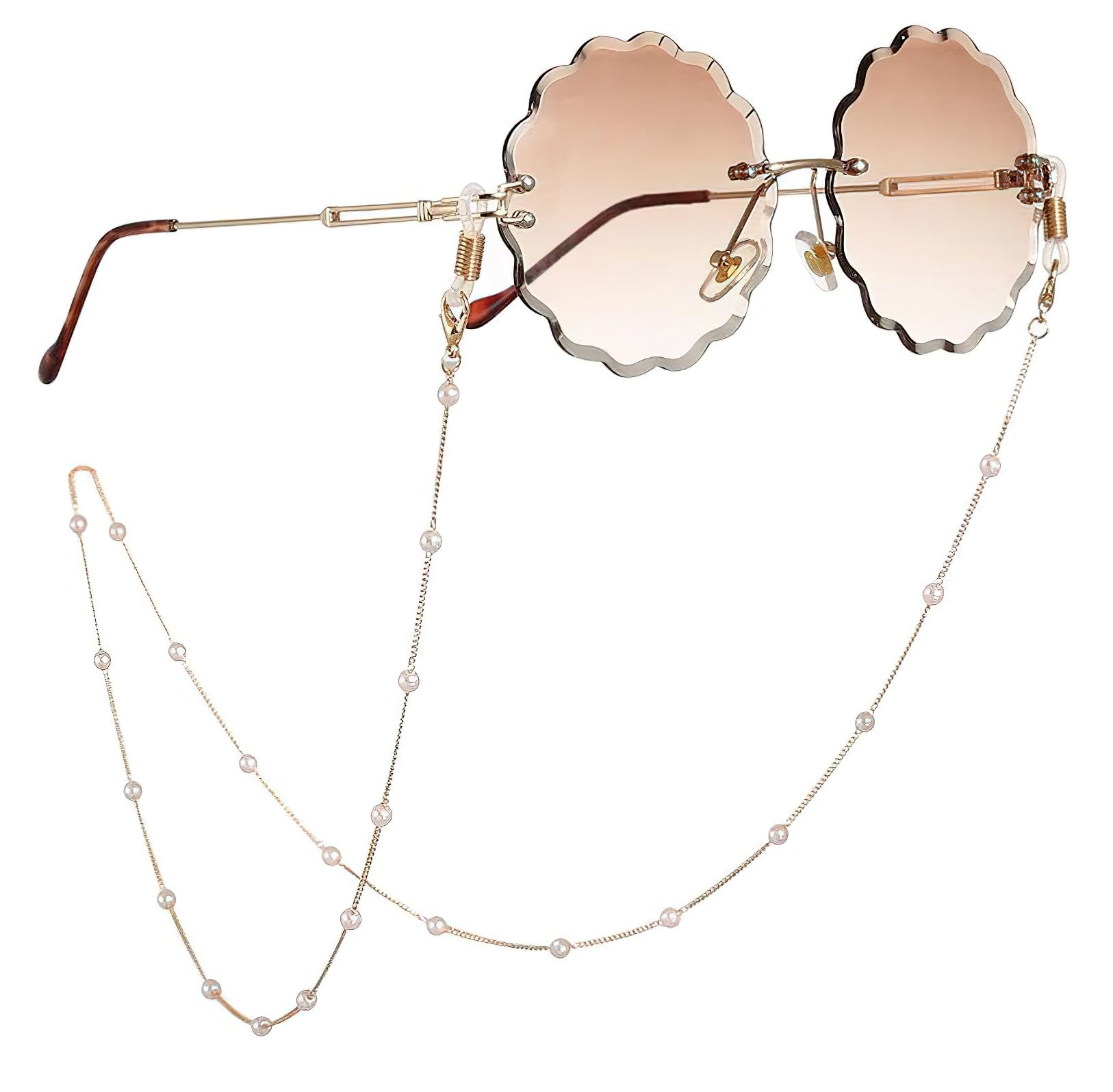 Adjustable Spectacle Pearl Eyeglass Silver Gold Chains Beaded For Sunglass Spectacles Chain String Glasses Spec Lanyard Holder Strap