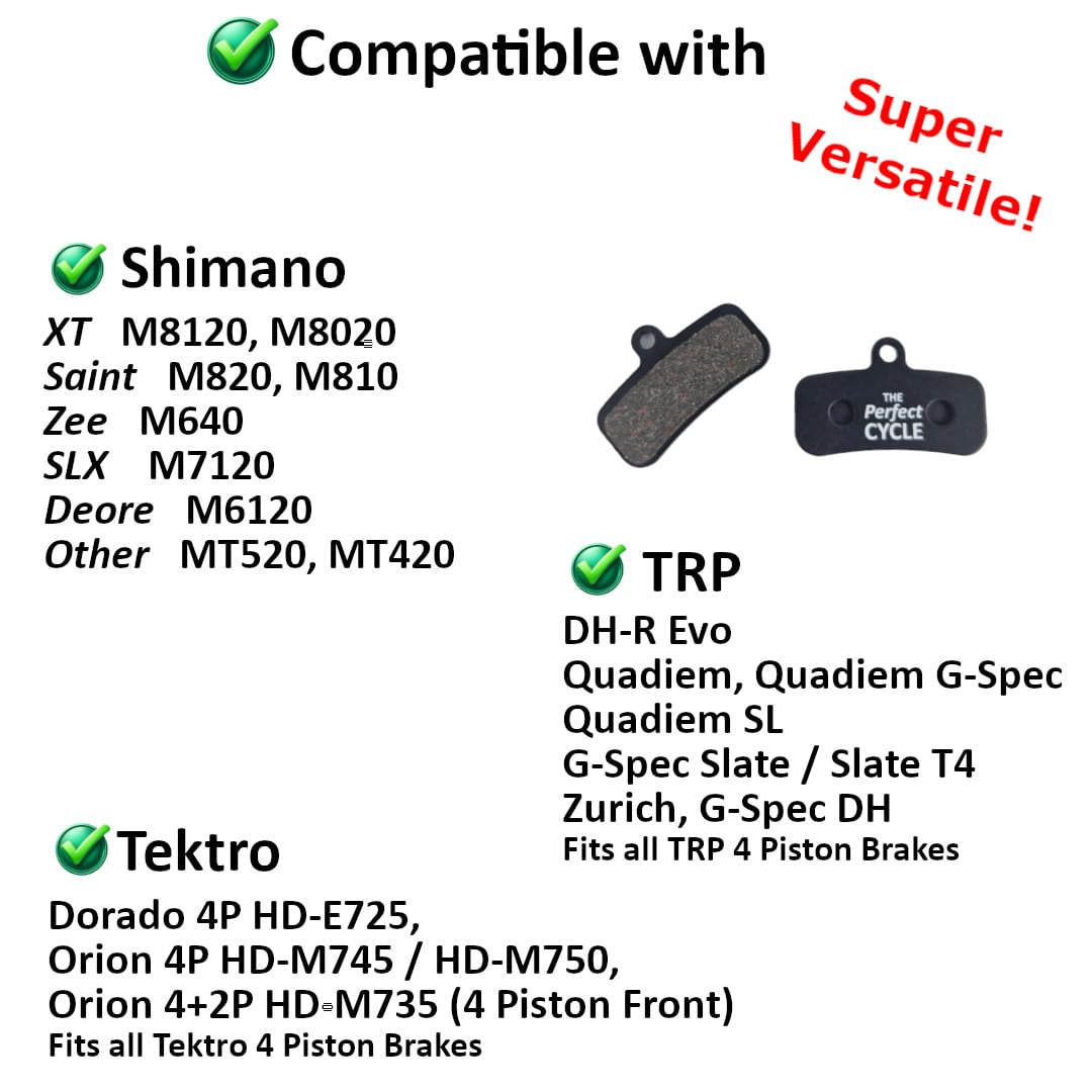 The Perfect Cycle - Disc Brake Pads for Mountain Bike - for M820, M640, M8120, M7120, M6120, MT520, MT420. *TPC DB-039* - Image 3