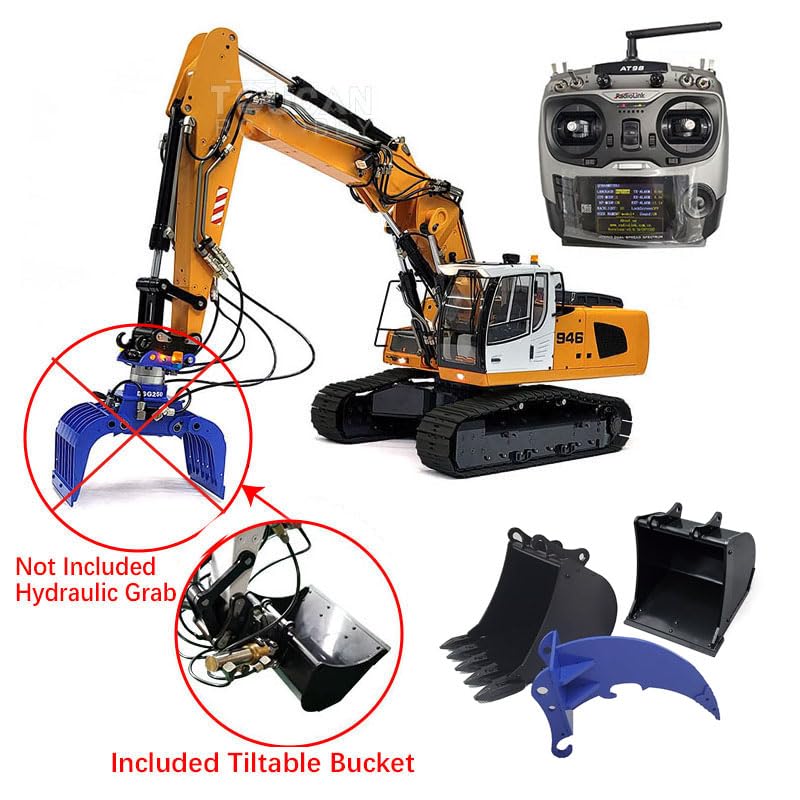1/14 946-3 10CH Hydraulic Tracked RC Bagger Metall Kippbare Eimer Ripper Motor Servo ESC LESU Baufahrzeug