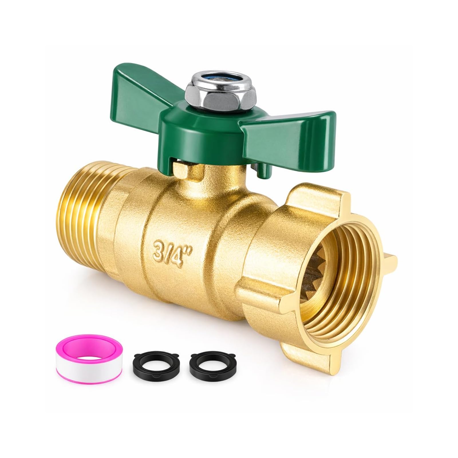 Resistant Brass Shut Off Valves with Swivels Fitting Ergonomic Thicke Handle Garden Hose Outlet Valves Water Hose Connector