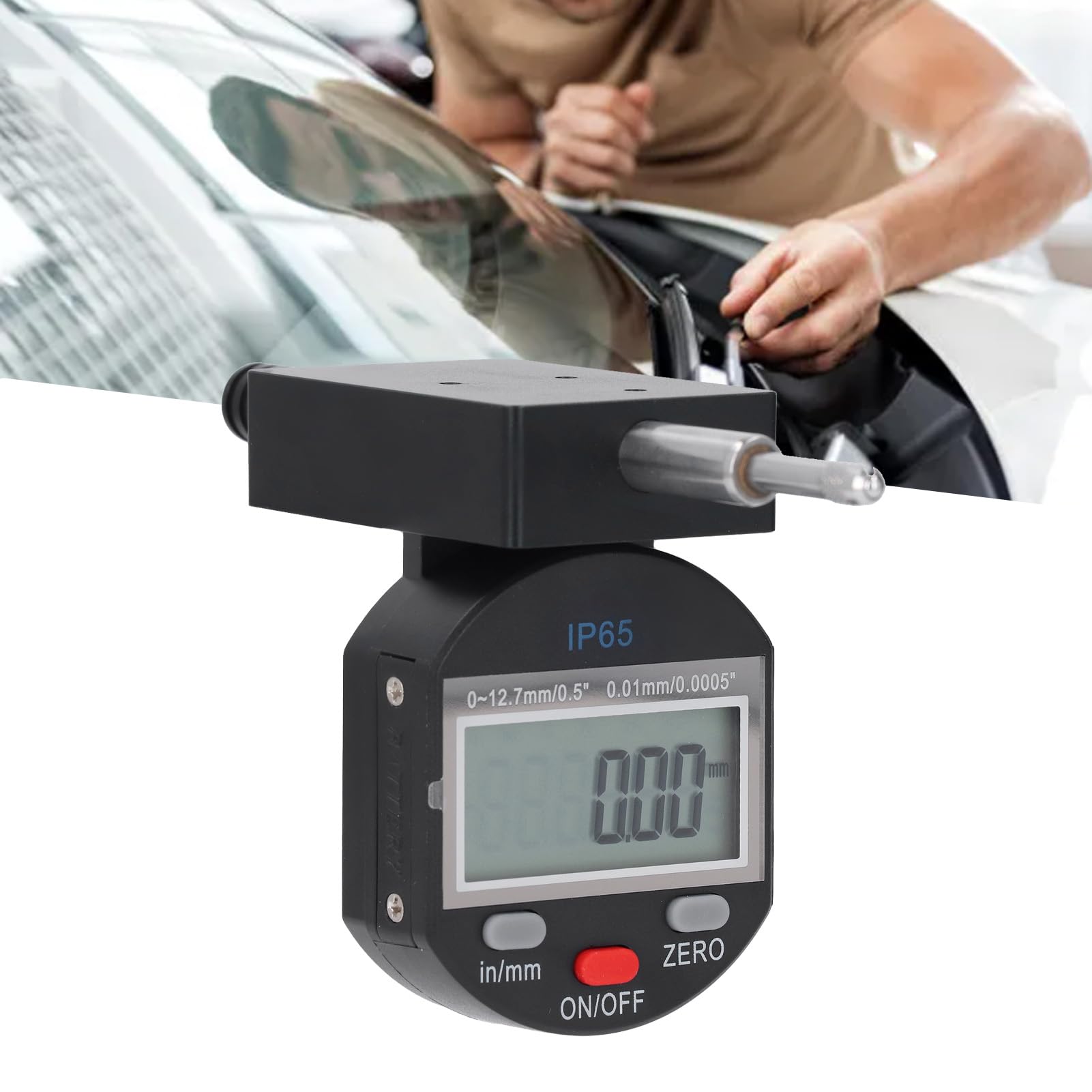 Luocute Indicador Digital de Dial, Medidor de Precisión 0-10 Mm y Pulgadas para Tallas Mecánicas