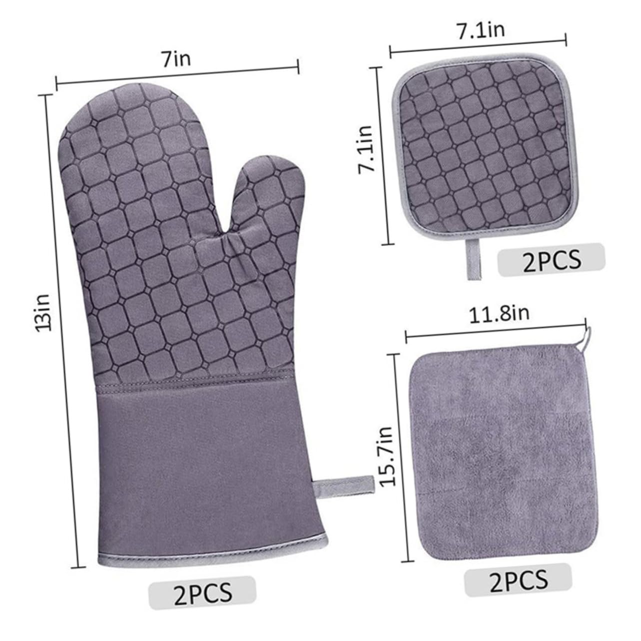 Alipis Ofenhandschuhe Hitzebeständig für Mikrowelle und Backofen Küche Zubehör mit Aufhängeöse für Sicheres Greifen von Heißen Speisen und Tiegeln