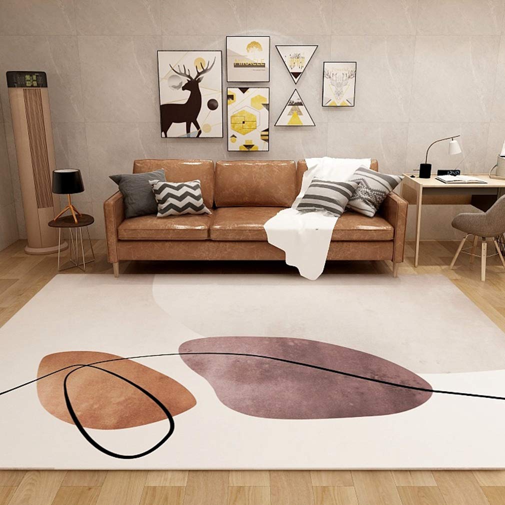 Buy MOXIC Soft Abstract Art Living Room Area Rugs Square Children Crawling Bedroom Rug Fleece Anti-Slip Carpets Nordic Modern Home Decor Mats Indoor Outdoor Runners Nursery 5' X 5' — BookShops.in