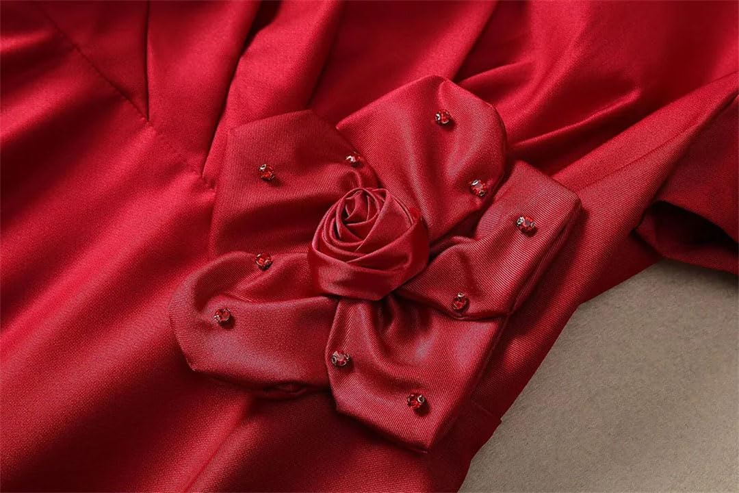 Elegancka damska sukienka na studniówkę z krótkim rękawem dekolt w serek sukienka midi ubrania