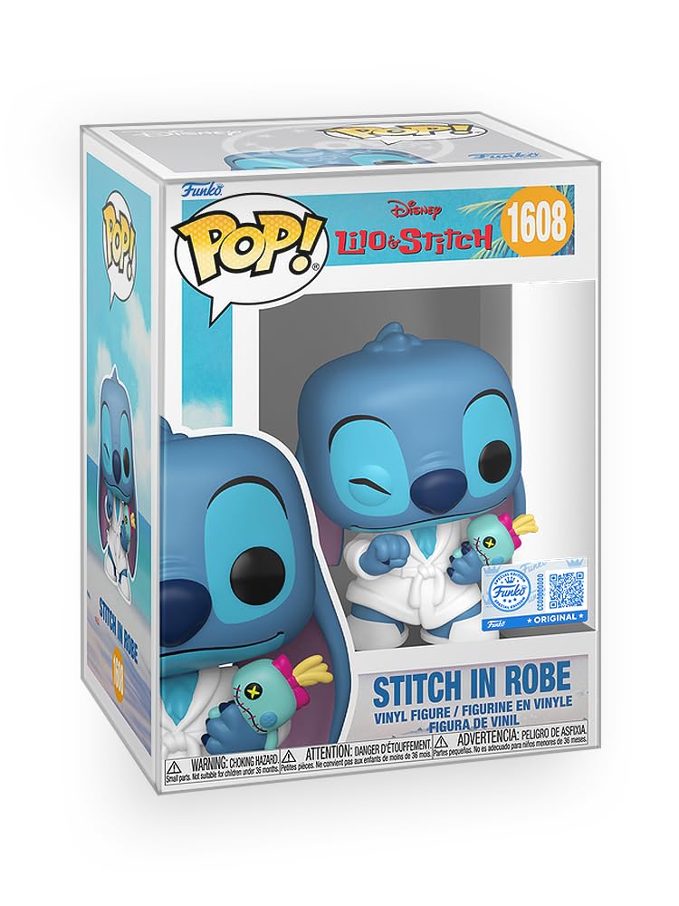 Funko Pop! Disney: Lilo & Stitch - Stitch in Robe Limited Edition Exclusive Vinyl Figure Collectibles Bundled with Box Protector