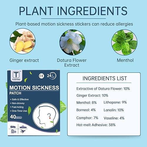 Miniatura 5 de Parches para mareo por movimiento, parches marinos para crucero, alivio de vértigo de mareos para adultos y niños, artículos esenciales de viaje