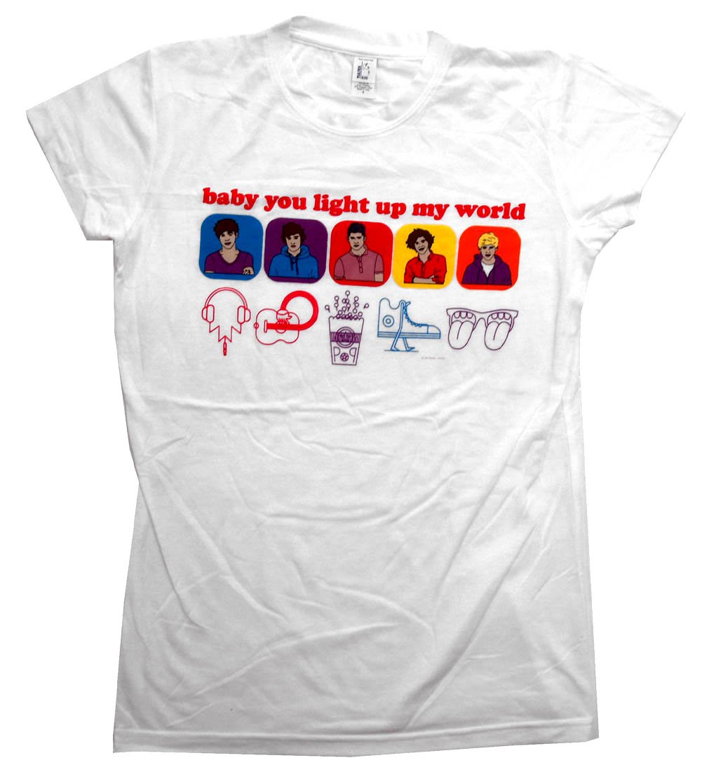 GlobalOne Direction - Line Drawn Juniors T-Shirt - Medium White