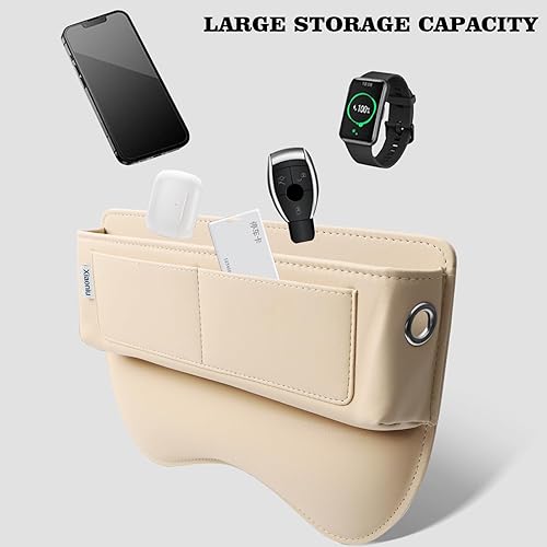 Miniatura 2 de Organizador y almacenamiento de cuero para asiento de automóvil, accesorios universales para automóvil, para relleno de espacio lateral de consola,
