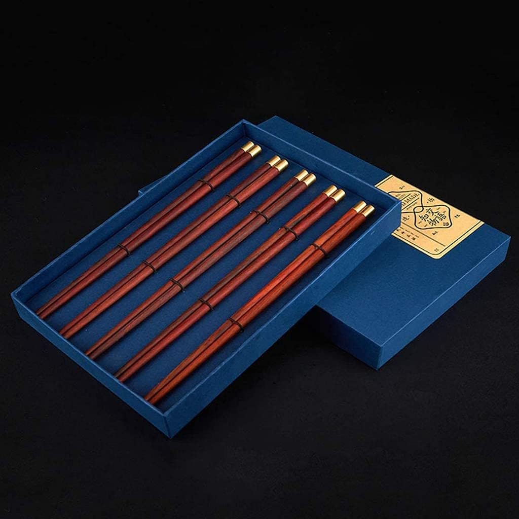 baguette japonaise cooking chopsticks 10 paires de baguettes rondes sculptées à la main, baguettes, coffret cadeau de baguettes de qualité supérieure avec boîte-cadeau(Color:10Pairs,Size:)