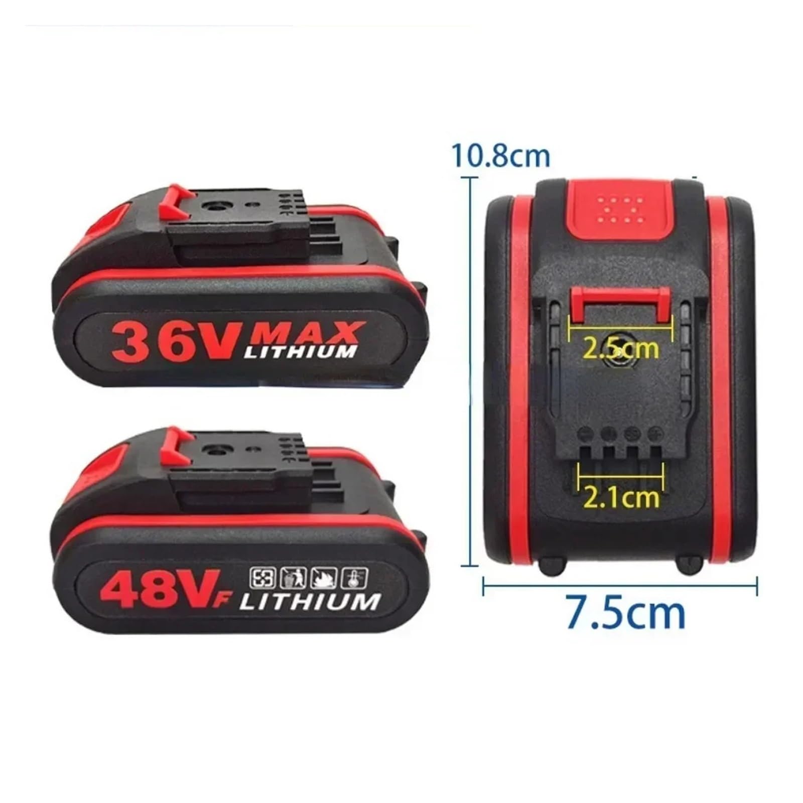 Batterie lithium-ion rechargeable 48 V, compatible avec Worx, batterie, remplace 21 VF 48 VF 88 VF, perceuse à percussion, perceuse électrique, ciseaux, tronçonneuse, outil électrique