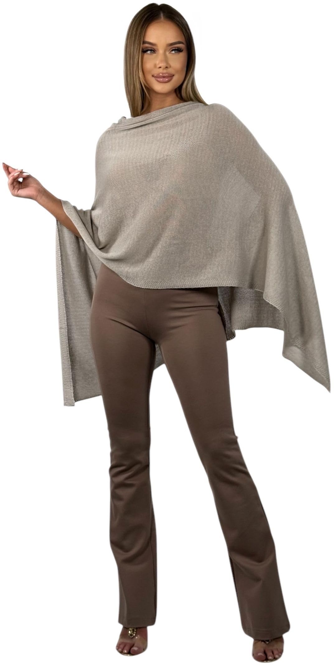 Mississhop Poncho aus Mischgewebe für Damen Cape Überwurf One Size