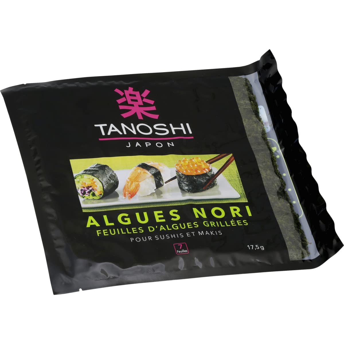 Lot de 3 unités *** TANOSHI Algues nori grillées pour sushis et makis en sachet 7 feuilles 17,5g