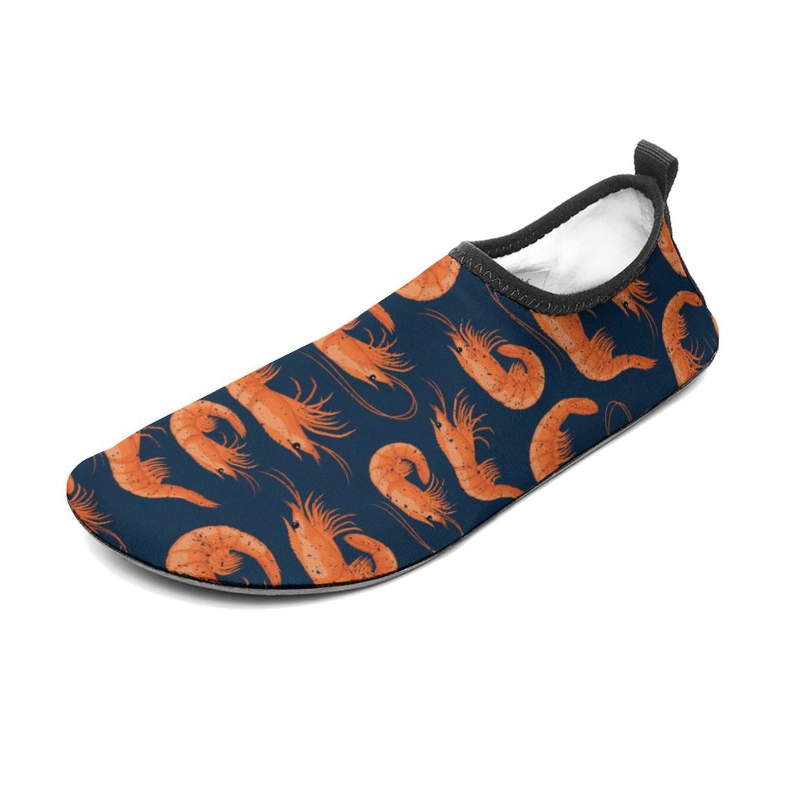 CSEMEIE Shrimp Pattern Sea Food Water Shoes Beach Shoes Aqua Socks for Women Men Swimming Yoga