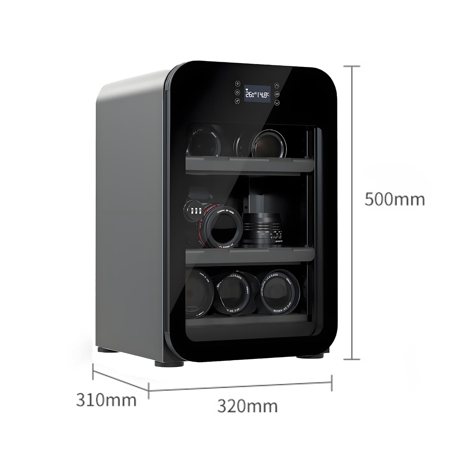 Kamera -linsenentfeuchter, 40l Smart Dry Cabinet Kamera Digital Control Entfeuchtung, Geräuschlose Ständige Feuchtigkeit Trockenbox, Für Malerei, Kalligraphie, Fotografieausrüstung, Archive White