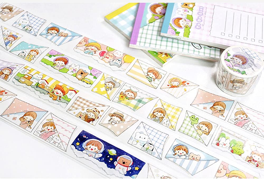 molinta さん corner  メモ【翻开角落】  A Amazon | マスキングテープ 和紙テープ 女の子 Molinta コーナー