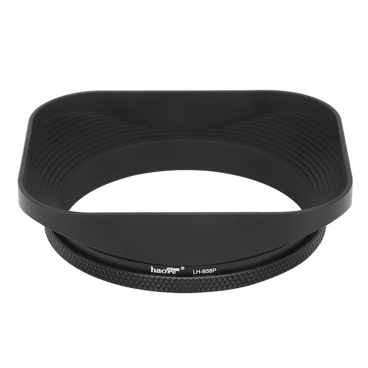Haoge LH-B58P 58mm Metall Rechteckig Einschrauben Aushöhlen Sonnenblende Gegenlichtblende mit Kappe für Leica Leitz Messsucherkamera Objektiv mit 58mm E58 Filtergewinde Schwarz