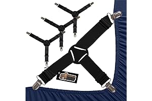 Gorilla Grip Bed Scrunchie Queen Size - Adjustable Elastic Bed Sheet Fasteners