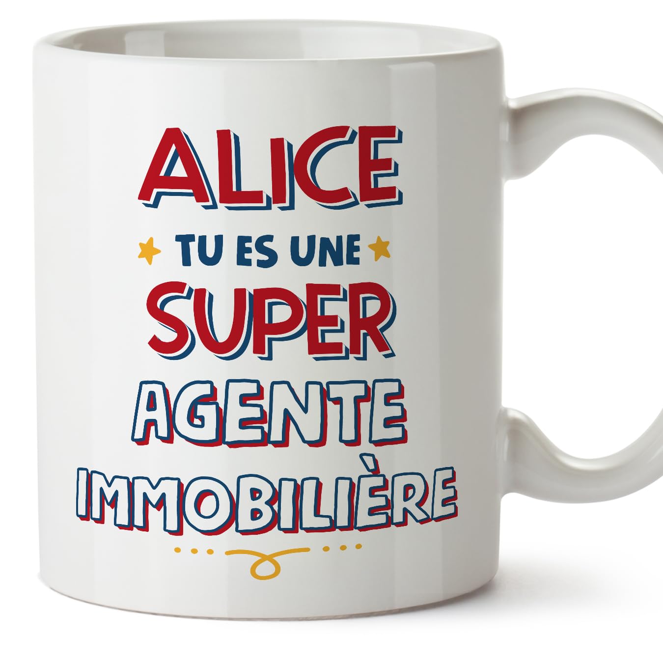 MUGFFINS Personalised Mug for Real Estate Agent Woman - in French - Tu ES Super - Funny Custom Gift for Colleagues - Ceramic 11oz Mug — image 1