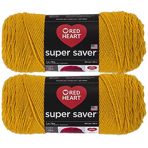 Image of Bulk Buy: Red Heart Super Saver (2-Pack) (Gold, 7 oz Each Skein)