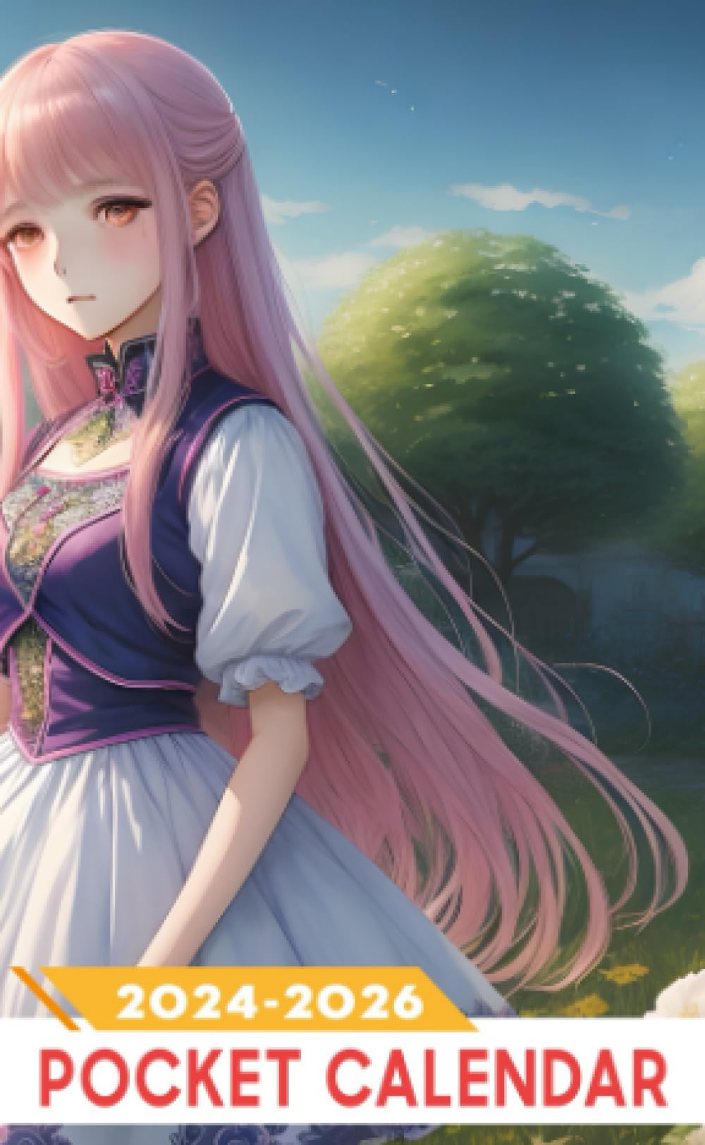 Pocket Calendar 2024 - 2026 With Moon Phase: Three-Year Monthly Planner for Purse , 36 Months from January 2024 to December 2026 | Fantasy art | ... | Dreaming garden | Hand drawing illustration