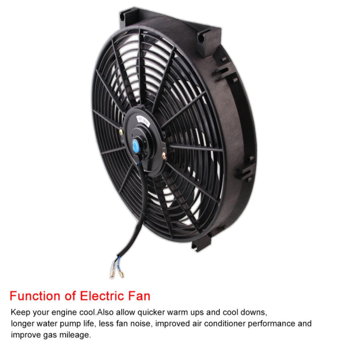 Ventola di Raffreddamento per Auto Refitted Cooling Fan Nero in Abs Kit di Montaggio Adattabile e Installazione Semplice per Vacanze Estive
