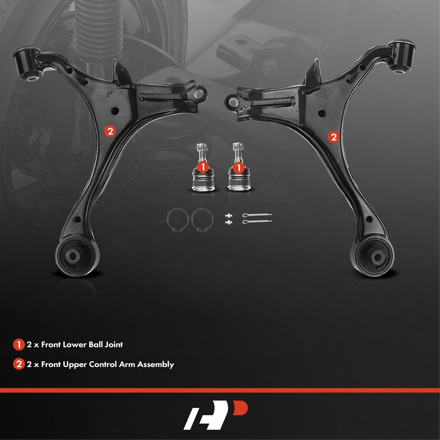 A-Premium 4Pcs Front Suspension Kit, Upper Control Arm Lower Ball Joint, Compatible with Honda Civic 2001 2002 2003 2004 2005