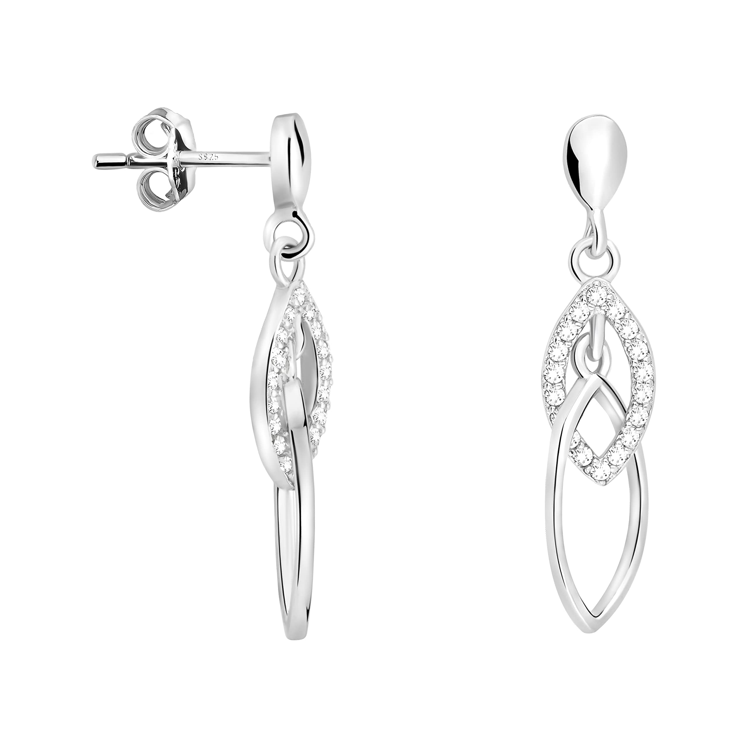 SOFIA MILANI - Orecchini da Donna in Argento 925 - con Pietra Zircone - Orecchini Pendenti ad Ovale - 20543